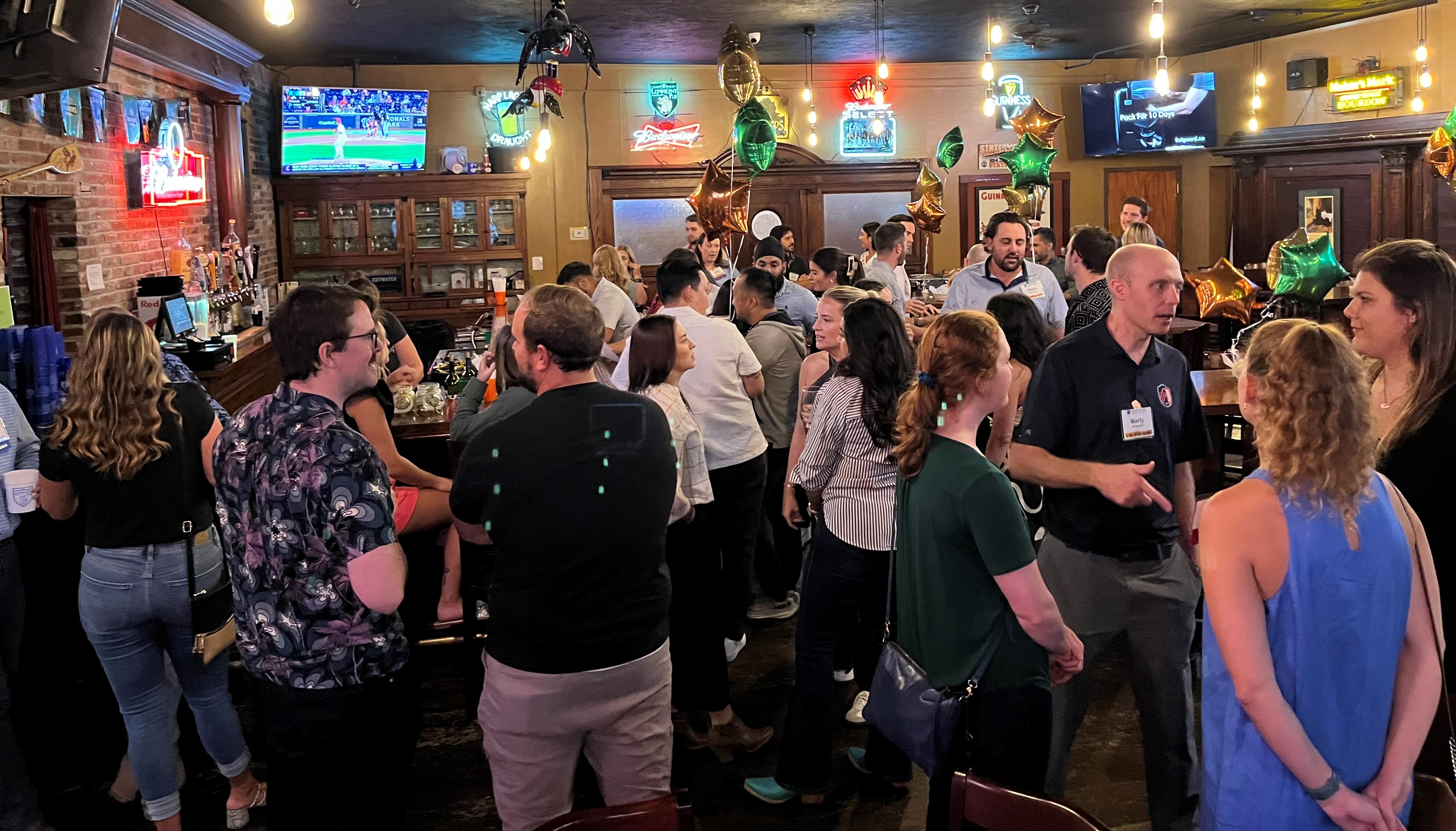 party for new dentists seating at tables